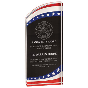 3 1/2" x 8" Stars & Stripes Rounded Acrylic