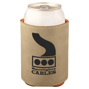 Engraved Faux Leather Beverage Holder