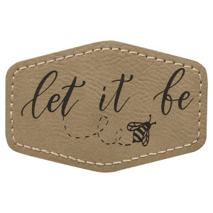 Hex Engraved Faux Leather Patch with Adhesive