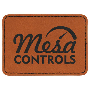 3 1/2" x 2 1/2" Rawhide Engraved Faux Leather Rectangle Patch with Kota Pro Adhesive