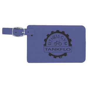 4 1/4" x 2 3/4" Purple Engraved Faux Leather Luggage Tag