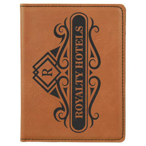 4 1/4" x 5 1/2" Rawhide Engraved Faux Leather Passport Holder