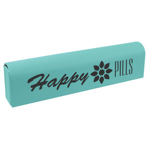 9 3/4" x 2 1/2" Teal Engraved Faux Leather Pill Box