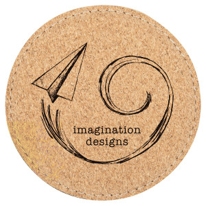 4" Round Cork Coaster with Stitching