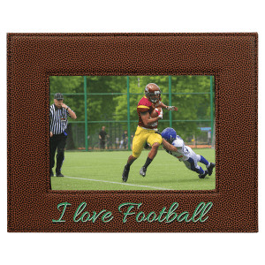 5" x 7" Football Engraved Faux Leather Photo Frame