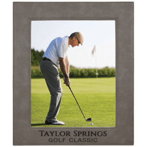 8" x 10" Gray Engraved Faux Leather Photo Frame