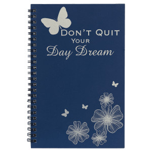5 1/2" x 8 1/2" Blue Lazerburst Spiral Notebook-Lasers to Silver