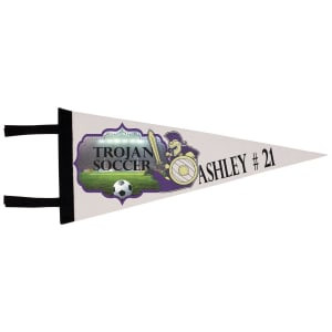 8" x 18" White Custom Printed Pennant