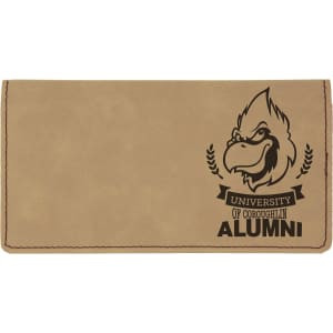 6 3/4" x 3 1/2" Light Brown Engraved Faux Leather Checkbook Cover