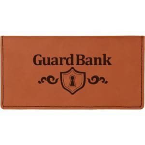 6 3/4" x 3 1/2" Rawhide Engraved Faux Leather Checkbook Cover