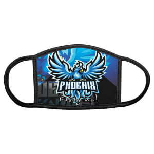 6" x 4" Child Custom Printed Face Mask-With Black Trim & Ear Loops