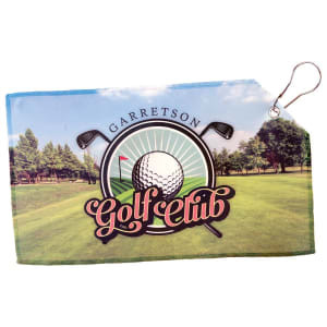 7 1/2" x 13" White Custom Printed Golf Towel