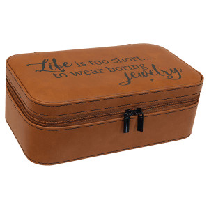 7 1/2" X 4 1/2" Rawhide Engraved Faux Leather Jewelry Box