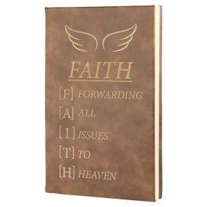 5 1/4" x 8 1/4" Rustic/Gold Engraved Faux Leather Journal with Lined Notepad