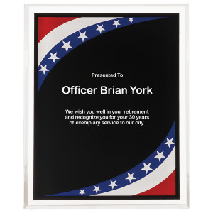9" x 11" Stars & Stripes Border Clear-Plaq Acrylic