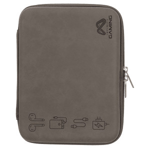 8 1/2" x 6" x 1 3/4" Gray Leatherette Cord Case