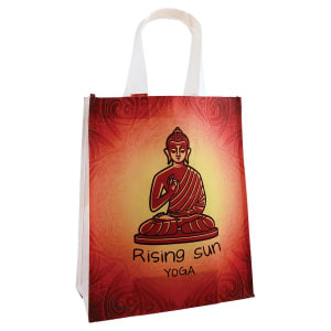 10" x 12" White Custom Printed Bag with 5 1/2" Gusset