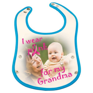 8" x 13" Blue Custom Printed Baby Bib