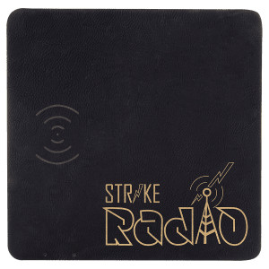 8" x 8" Black/Gold Engraved Faux Leather Phone Charging Mat