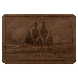 9" x 6" Walnut Cutting Board with Drip Ring