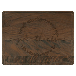 11 1/2" x 8 3/4" Walnut Cutting Board with Drip Ring