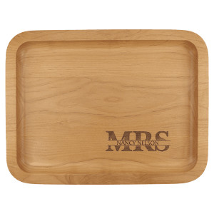 13 5/8" x 10 5/8" Alder Tray with 9" x 12" Recessed Center