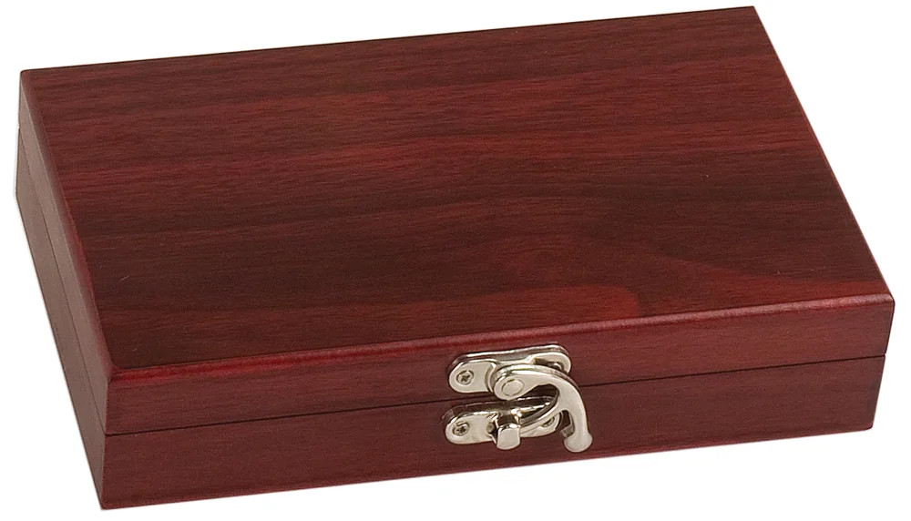 Rosewood Finish Card and Dice Set - Closed view