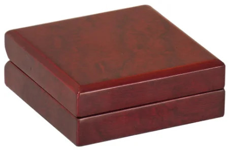 7 3/4" x 6 1/4" x 2 3/8" Rosewood Piano Finish Gift Box - Closed view