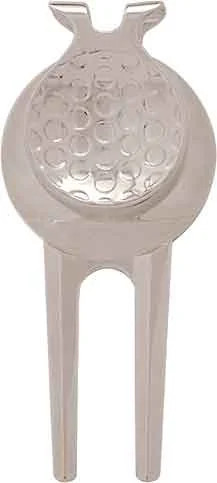 1 1/2" x 3" Silver Divot Tool with Custom Printed Insert - Back view