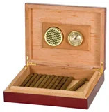 Rosewood Piano Finish Humidor - Open view