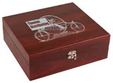 Rosewood Finish Martini Set - Closed view
