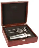 Rosewood Finish Martini Set - Open view