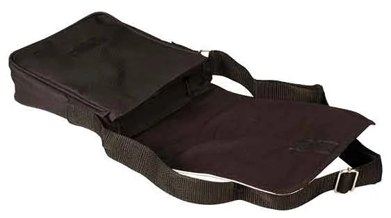 8 1/2" x 7" Black Custom Printed Shoulder Bag - Open view