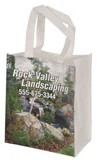 15 3/4" x 15 3/4" White Custom Printed Bag with 7" Gusset - Open view
