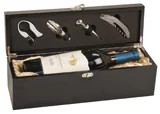 Matte Black Finish Single Wine Box with Tools - Open view