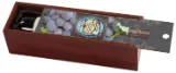 Rosewood Finish Wine Box with Custom Printed Lid - Open 2 view
