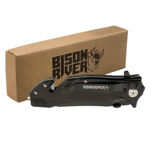 Bison River 4 1/2" Black Rescue Knife