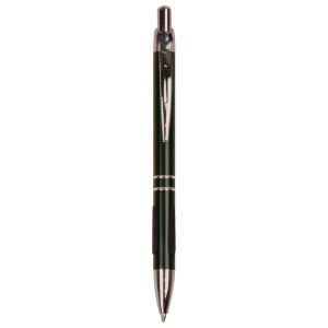 Black with Silver Trim Custom Engraved Pen with Gripper