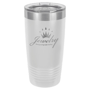 Polar Camel 20 oz. White Ringneck Tumbler with Standard Lid