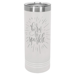 Polar Camel 22 oz. White Skinny Tumbler with Slider Lid