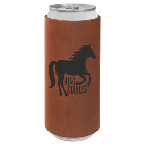 Rawhide Engraved Faux Leather Slim Beverage Holder