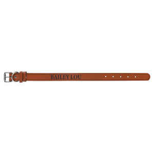 Small 15" x 3/4" Rawhide Engraved Faux Leather Dog Collar