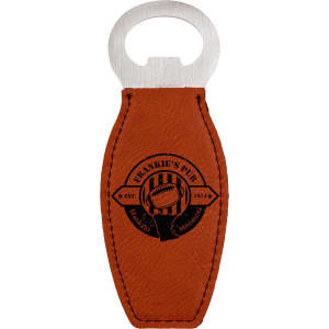 Rawhide Engraved Faux Leather Bottle Opener with Magnet