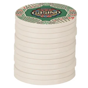 1 1/2" White Custom Printed Poker Chip with White Edge