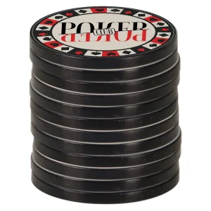 1 1/2" White Custom Printed Poker Chip with Black Edge
