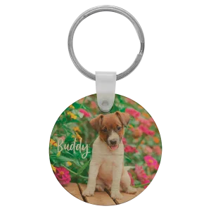 1 3/4" Diameter Custom Printed Wood Keychain