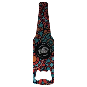 1 7/16" x 5 3/4" Custom Printed Stainless Steel Bottle Shaped Bottle Opener