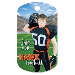 1" x 2" Gloss White Custom Printed Aluminum  G.I. Tag