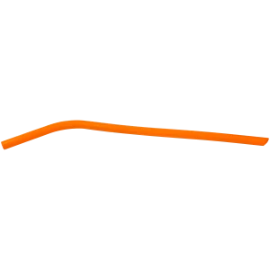 10" Orange Small Silicone Straw