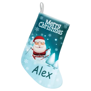 10" x 14" White Custom Printed Holiday Stocking